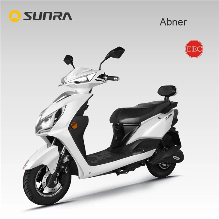 ABNER 1600w white electric moped scooter with pedals for adults street legal