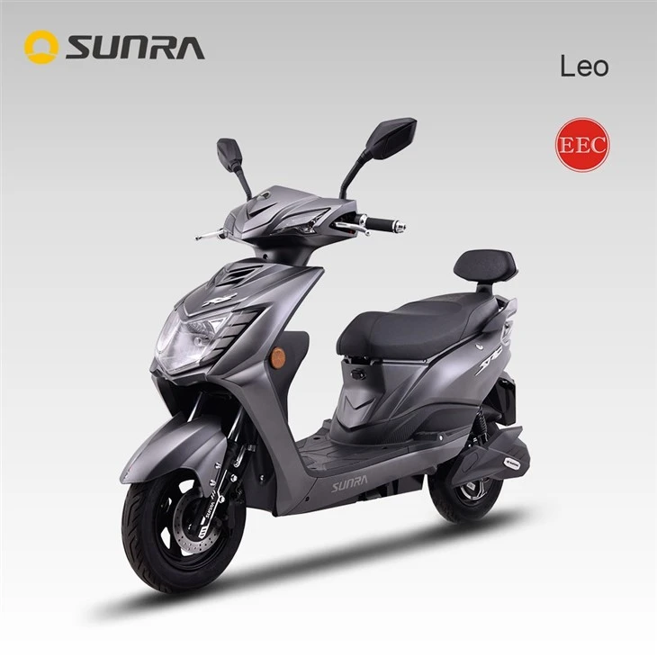 LEO grey electric scooter for adults street legal with pedals
