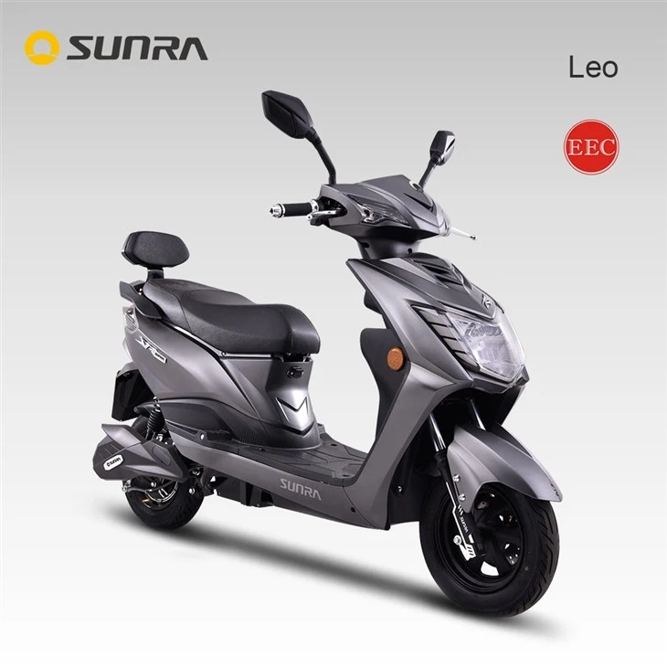 LEO grey electric scooter for adults street legal with pedals