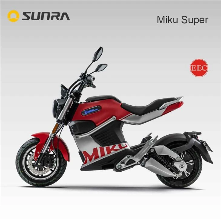 MIKU SUPER red and black electric scooter with seat for adult