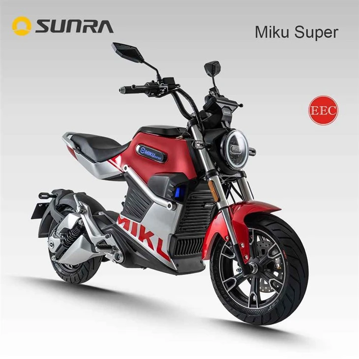 MIKU SUPER red and black electric scooter with seat for adult