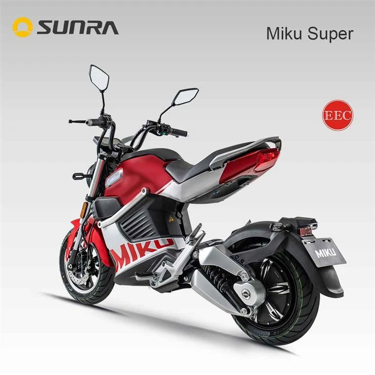 MIKU SUPER red and black electric scooter with seat for adult