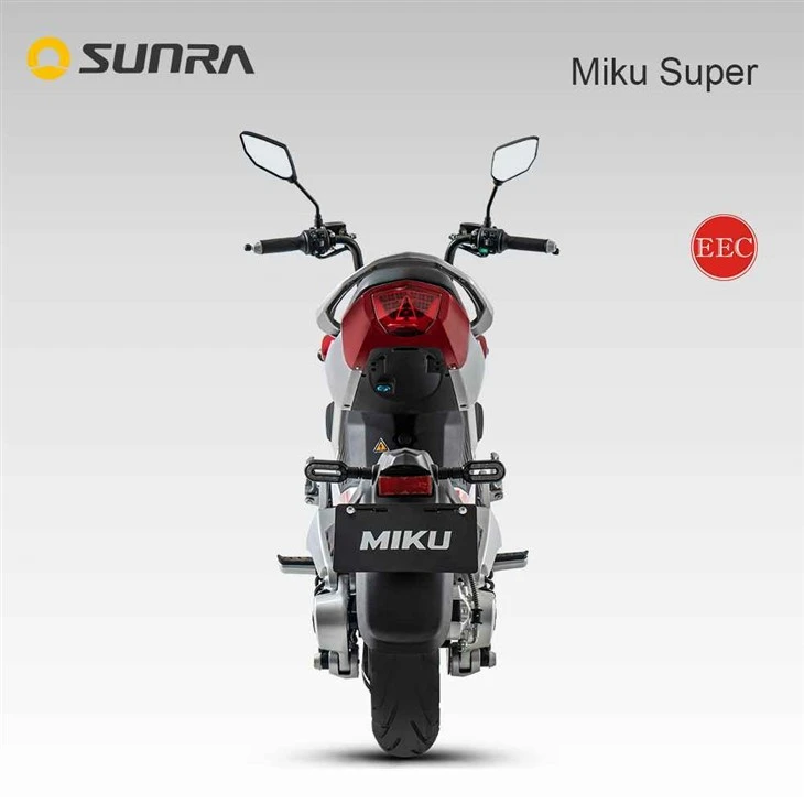 MIKU SUPER red and black electric scooter with seat for adult