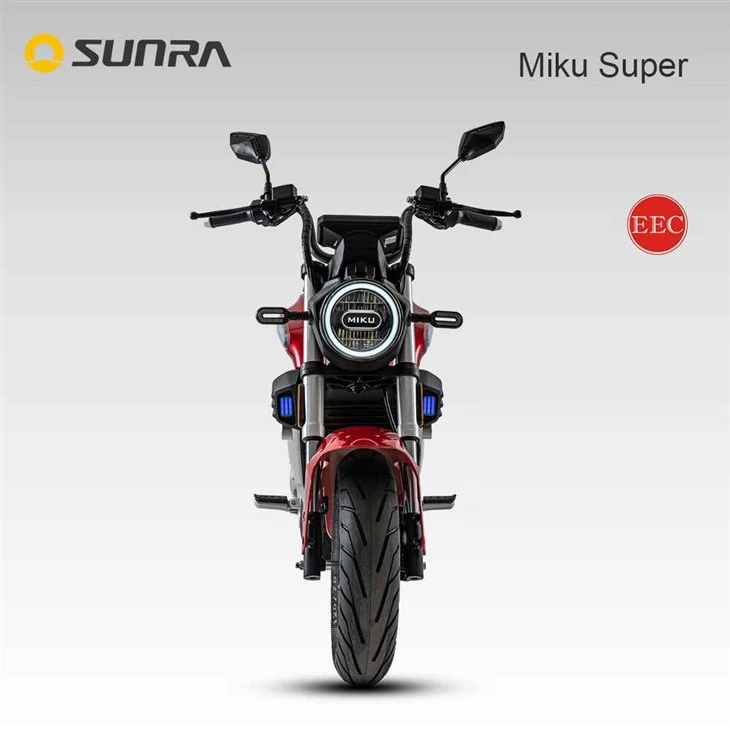 MIKU SUPER red and black electric scooter with seat for adult