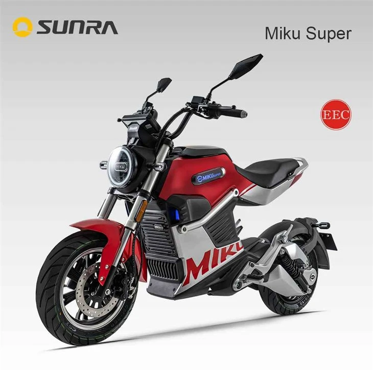 MIKU SUPER red and black electric scooter with seat for adult