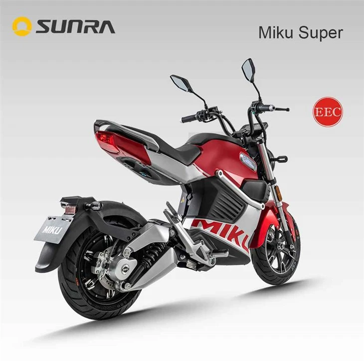 MIKU SUPER red and black electric scooter with seat for adult