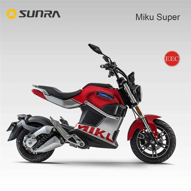 MIKU SUPER red and black electric scooter with seat for adult