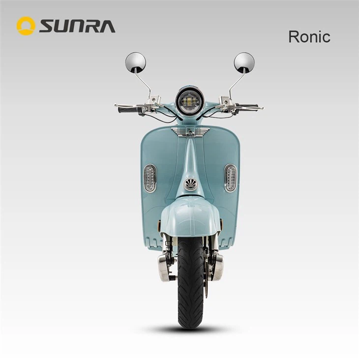 RONIC Blue Retro Classic Vintage Adult Electric Seated Moped Scooter