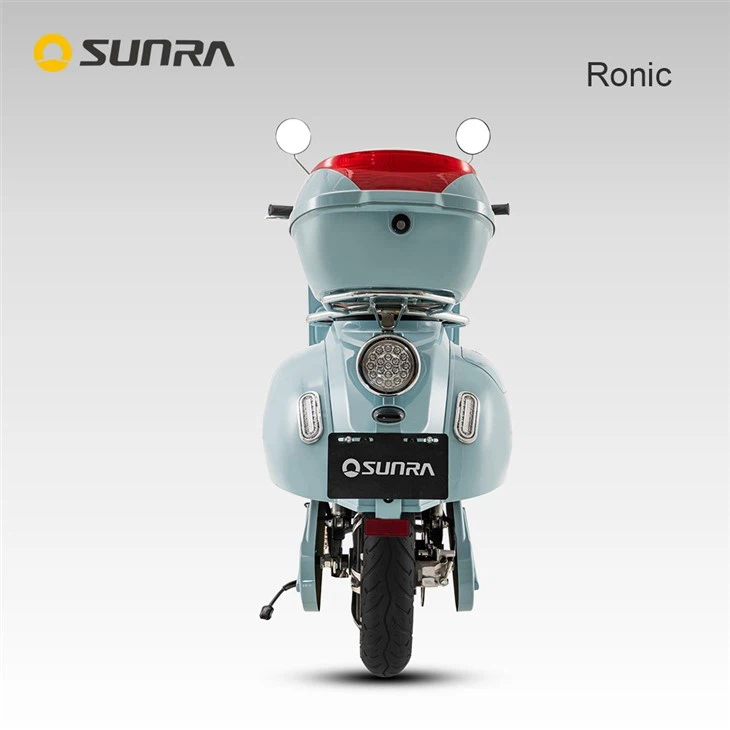 RONIC Blue Retro Classic Vintage Adult Electric Seated Moped Scooter