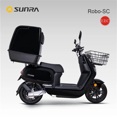 Robo-sc black electric scooter for food and pizza delivery