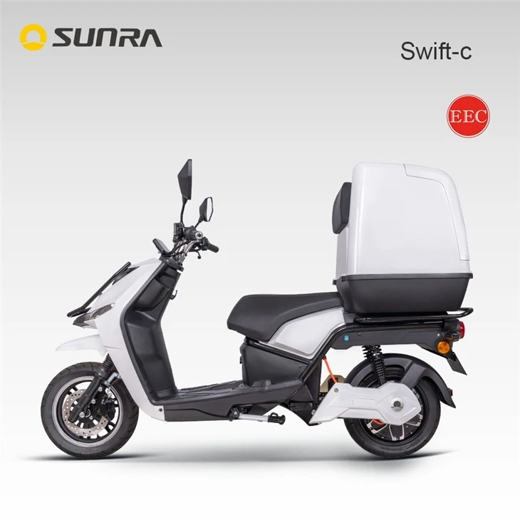 Swift White Electric Cargo Moped