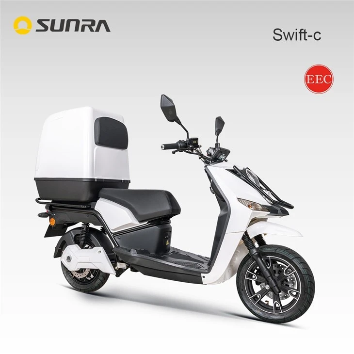 Swift White Electric Cargo Moped