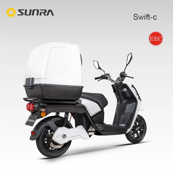 Swift White Electric Cargo Moped